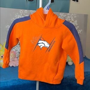 NFL Broncos Kids Orange and Blue Hoodie size 4t